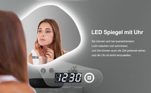 LED Spiegel mit Digitaluhr