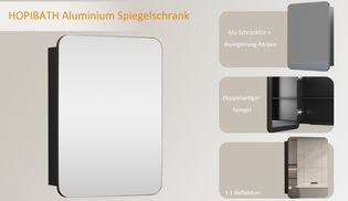 HOPIBATH Aluminium Spiegelschrank