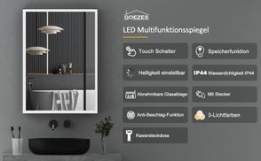 LED Alu~Spiegelschrank 40x13x60cm