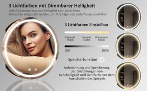 3Lichtfarben + Heilligkeit dimmbar
