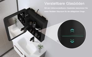 Doppelseitiger Spiegel + Glasböden