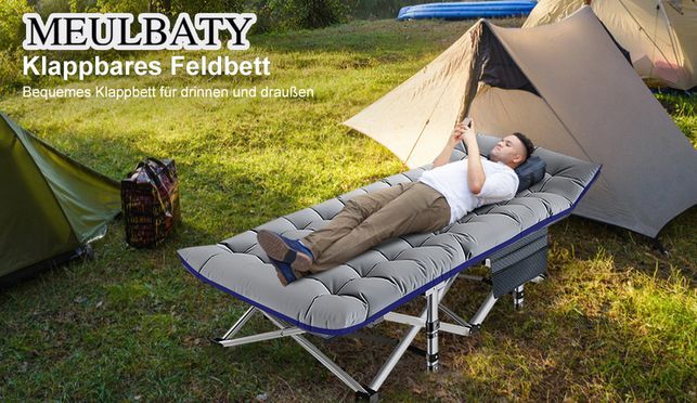 Meulbaty 190x71x36cm Klappbar Feldbett für Camping