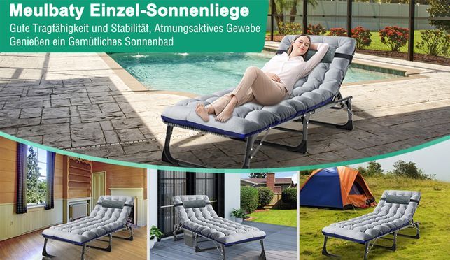 Meulbaty Klappbar Sonnenliege Gartenliege