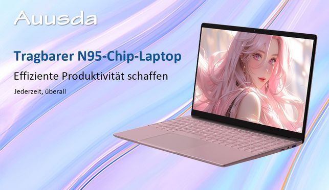 Auusda 15,6 Zoll tragbarer dünner und leichter Laptop