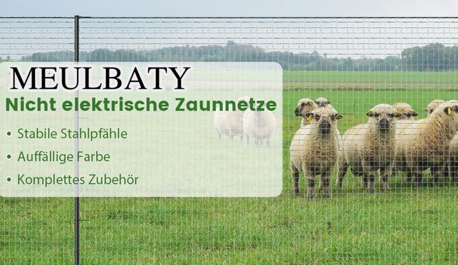 Meulbaty Nicht elektrisches Zaunnetz, tragbares, bewegliches Viehnetzgeflecht für Hühner Ziegen, Sch