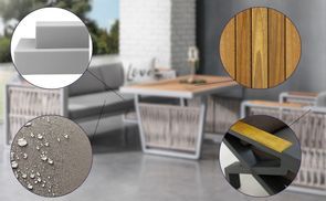 Gartenmöbel aus Aluminium & Iroko Holz
