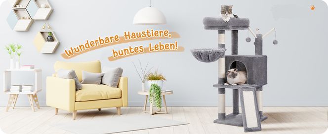 Purplerain Katzenbaum, mehrstufiger Katzenturm für Hauskatzen, 105 cm