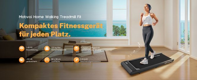tragbares 2 in 1 Laufband,Laufbandgehen,LED Display, Fernbedienung, 6km/h, APP
