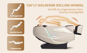 126°±7 Goldener Relax Winkel: Zero Gravity Massage
