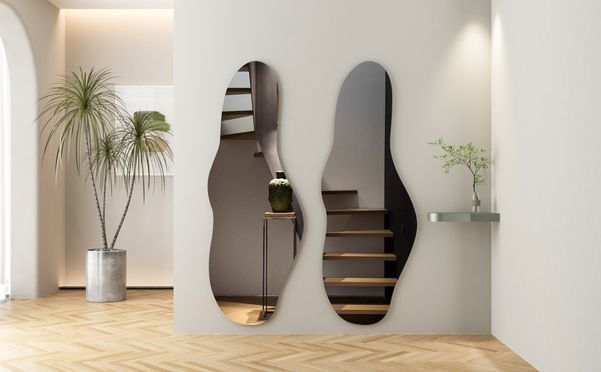 BOROMAL Design Asymmetrischer Ganzkörperspiegel groß 165x60cm 5mm HD Glas