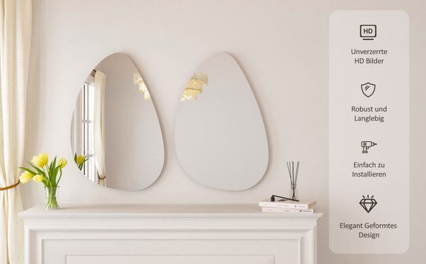 BOROMAL Design Asymmetrisch Schminkspiegel Wassertropfen 65x90cm