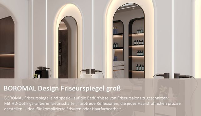 WDWRITTI Modern Friseurspiegel größte Oval mit Schwarz Alurahmen 180x80cm