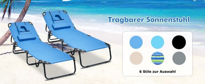 Faltbarer Sonnenliegestuhl mit Fronttanning