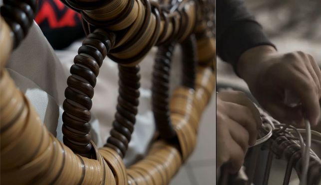 Handgefertigter und langlebiger Gowoll Poly Rattan Hängesessel