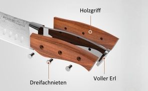 Durchgehender Erl und ergonomischer Griff 