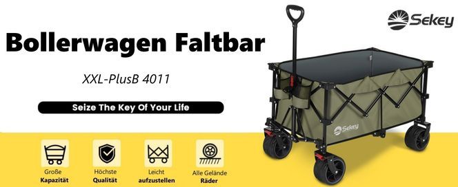 Sekey 4011 Serie Bollerwagen – 200kg Tragkraft | 200L Volumen | Breite Geländeräder