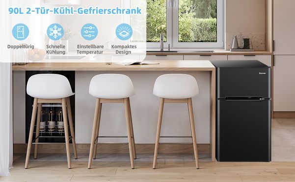 COSTWAY 90L Kühl Gefrier Kombination