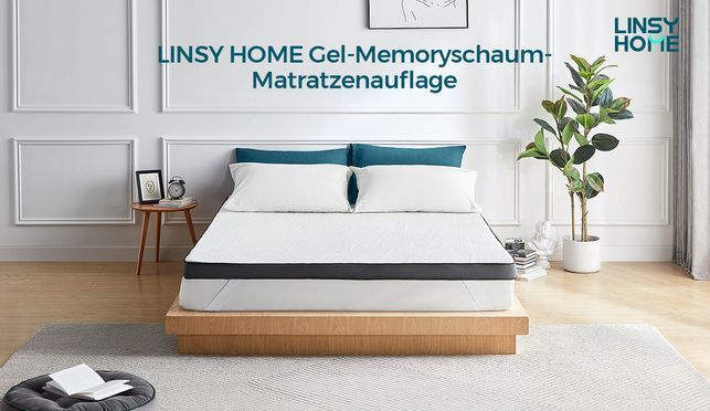 LINSY HOME 7,5 cm Gel Memory Foam Matratzenauflage