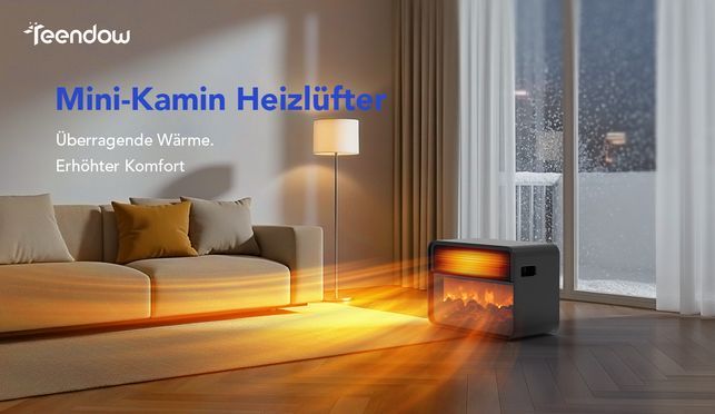Teendow D3 Heizlüfter 1500W/800W, energiesparend & leise, Keramik, Thermostat, Timer, Fernbedienung