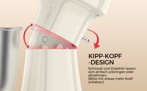 Praktisches Kipp Kopf Design für einfachen Zugriff auf Schüs