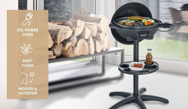 Barbecue-Elektrogrill, Standgrill mit Haube