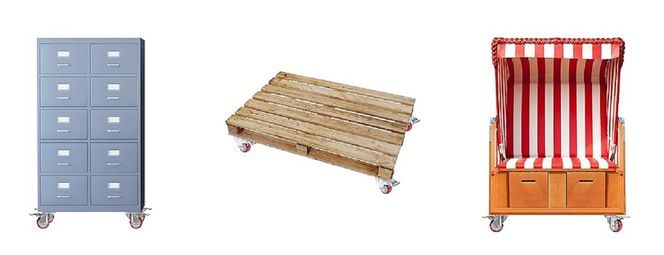 HMF 6710 Schwerlastrollen mit Bremse aus Polyurethan | 4 Stück