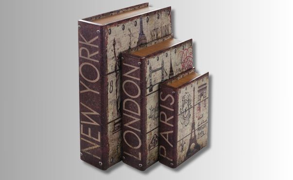 HMF Buchtresor im 3er-Set: New York, London, Paris