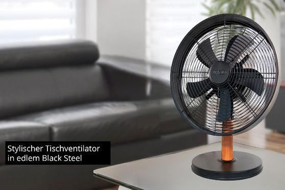 Cool bleiben bei jeder Hitzewelle – mit dem Tischventilator Black Steel