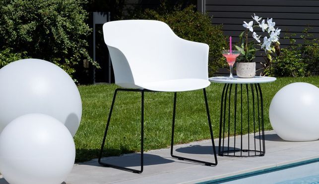 Gartenstuhl FORO 4er Set Weiß 