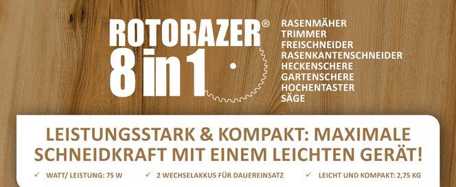 Rotoratzer 8 Funktionen in einem Gerät – für mühelose Gartenarbeit