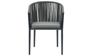 ISOLA Gartenstuhl 6er Set Schwarz/Anthrazit