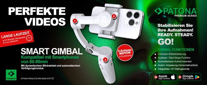 Ideal für Content Ersteller, die professionell aussehendes, stabiles Videomaterial wünschen.