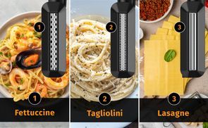 Drei Aufsätze – grenzenlose Pasta Vielfalt