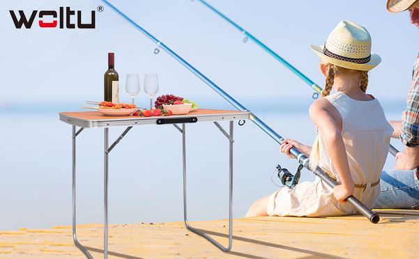 WOLTU Campingtisch Klapptisch Klappbar Gartentisch aus Alu und MDF 