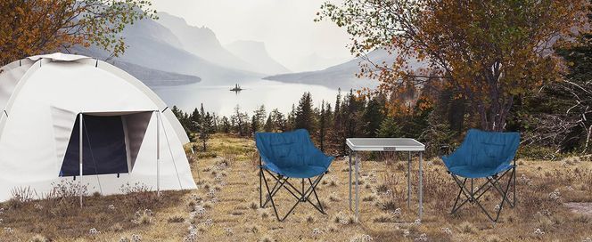 WOLTU Campingstuhl faltbar, Klappstuhl gepolstert, Campingsessel leicht mit Tragetasche, Relaxsessel