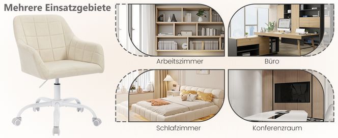 WOLTU Homeoffice Stuhl & Schminktisch Stuhl