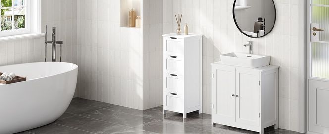 WOLTU Badschrank Kommode Sideboard Medizinschrank Schubladenkommode