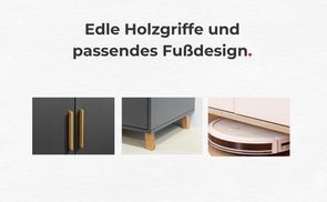 Edle Holzgriffe und passendes Fußdesign.