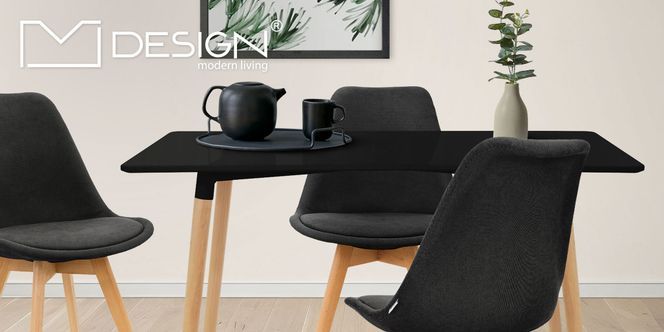 ML Design Esstisch 120 x 70 cm in Schwarz