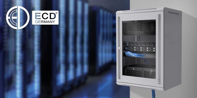 Netzwerkschrank 16 HE Grau von ECD Germany