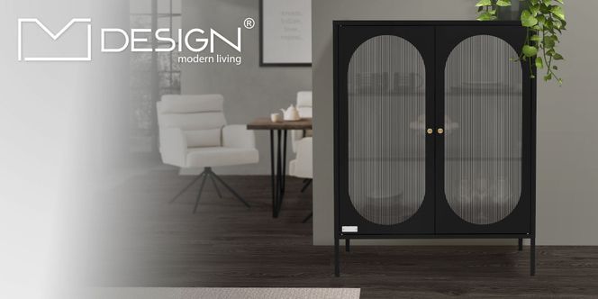 Vitrinenschrank 80x102,5x40 cm, Schwarz