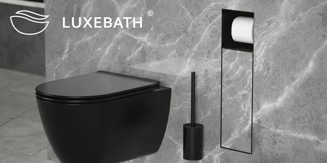 LuxeBath Unterputz Schrankmodul aus Edelstahl für die Klobürstengarnitur Schwarz 