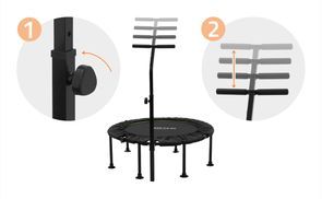 Trampolin mit verstellbarem Haltegriff für sicheren Sprungsp