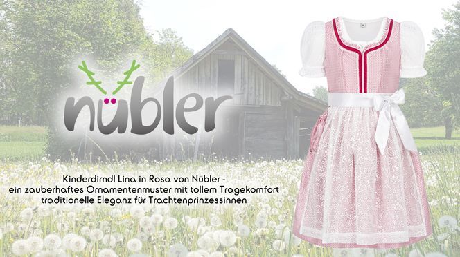 Kinderdirndl Lina in Rosa von Nübler – traditionelle Eleganz für Trachtenprinzessinnen