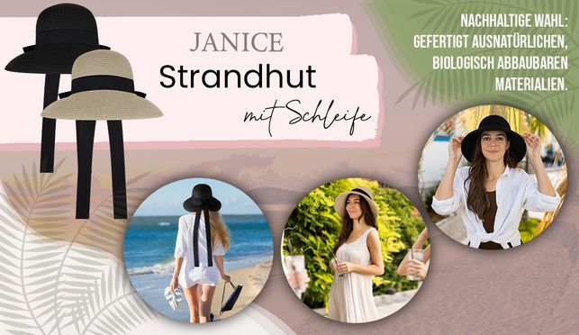 Sommerhut aus 100% Papierstroh von Janice