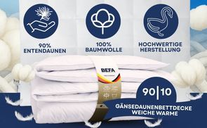 90 % Gänsedaunen für wohlige Wärme