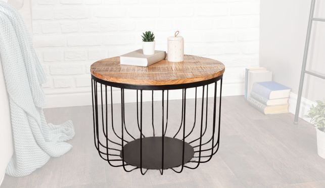 Dein neuer, runder Couchtisch - mit einer Tischplatte aus Mangoholz!