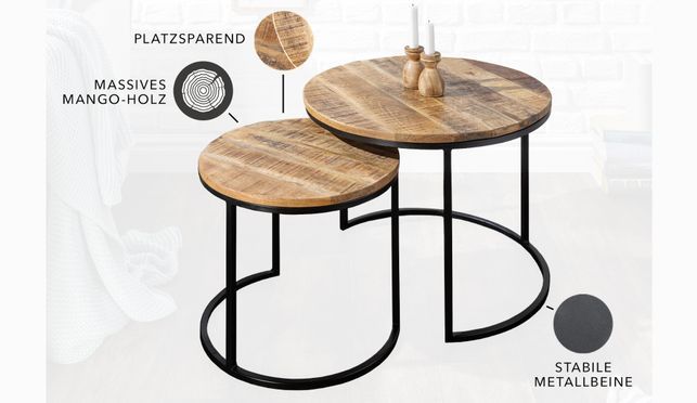 Dein neuer, massiver Beistelltische - 2er Set aus Massivholz!