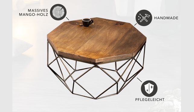 Dein neuer, massiver Couchtisch aus Mangoholz!
