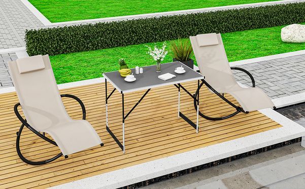 WOLTU Campingtisch Klapptisch Gartentisch Arbeitstisch Balkontisch höhenverstellbar